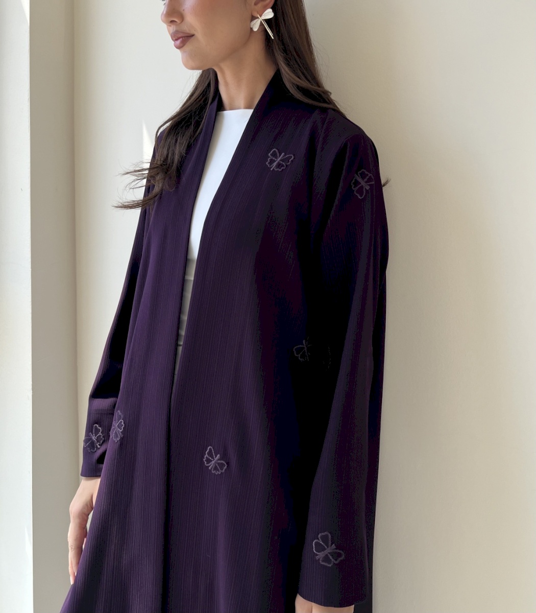 Purple butterfly crepe cloak