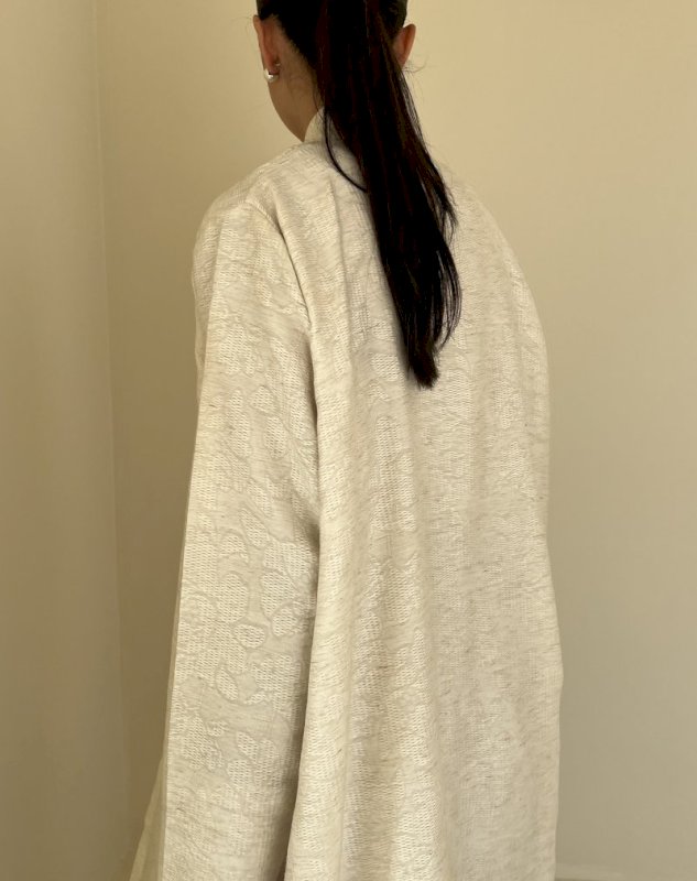 Ivory floral linen cloak
