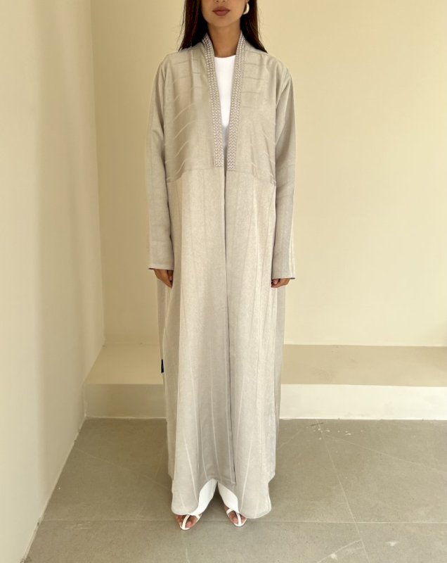 Silver striped braided cloak