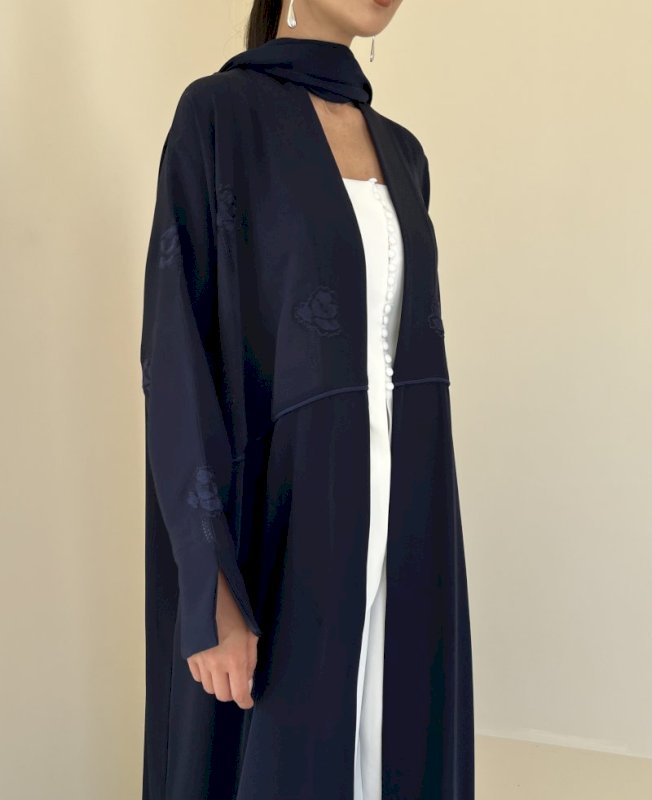 Midnight Navy Roses Cloak