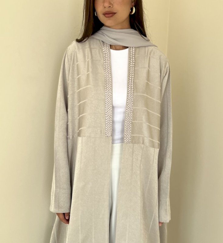 Silver striped braided cloak