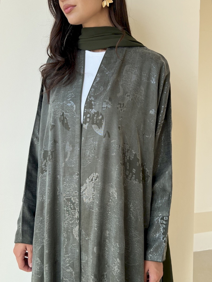 Sage green artisan abstract cloak