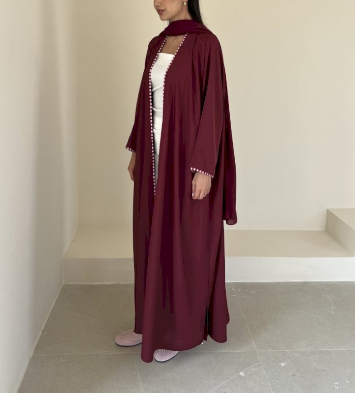 Cherry two-tone piping cloak