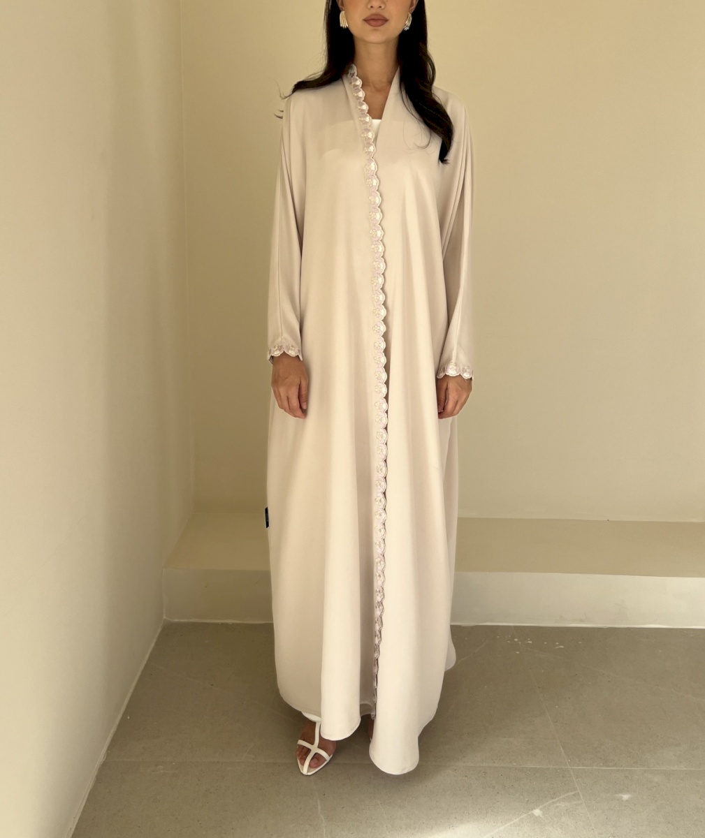 Beige petal edge cloak