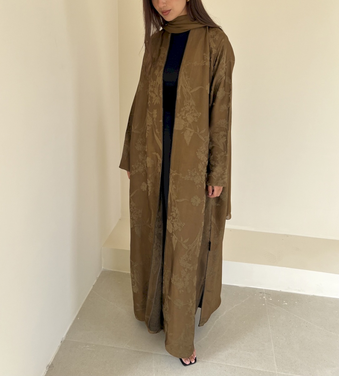 Olive Floral Cloak