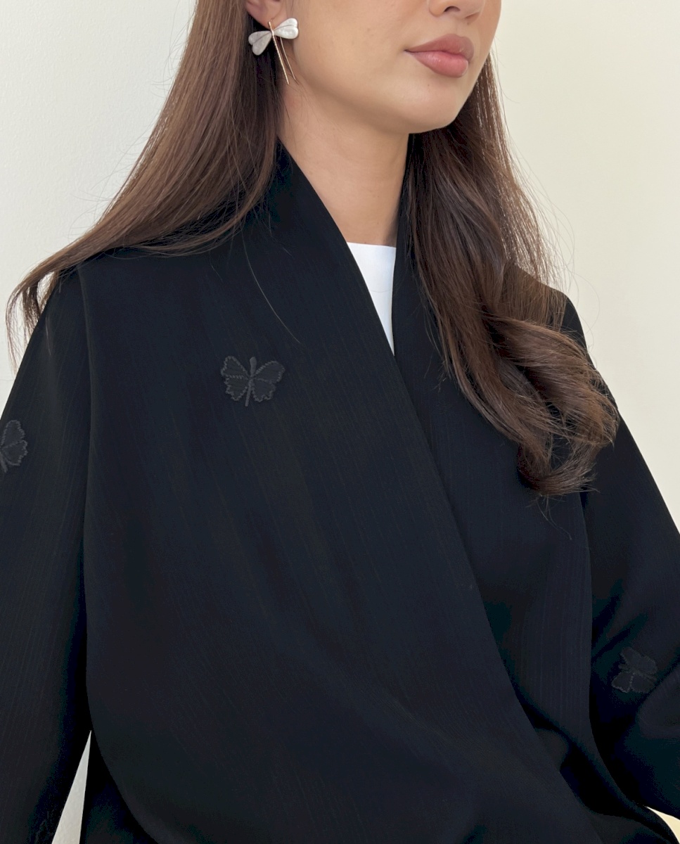 Black butterfly crepe cloak