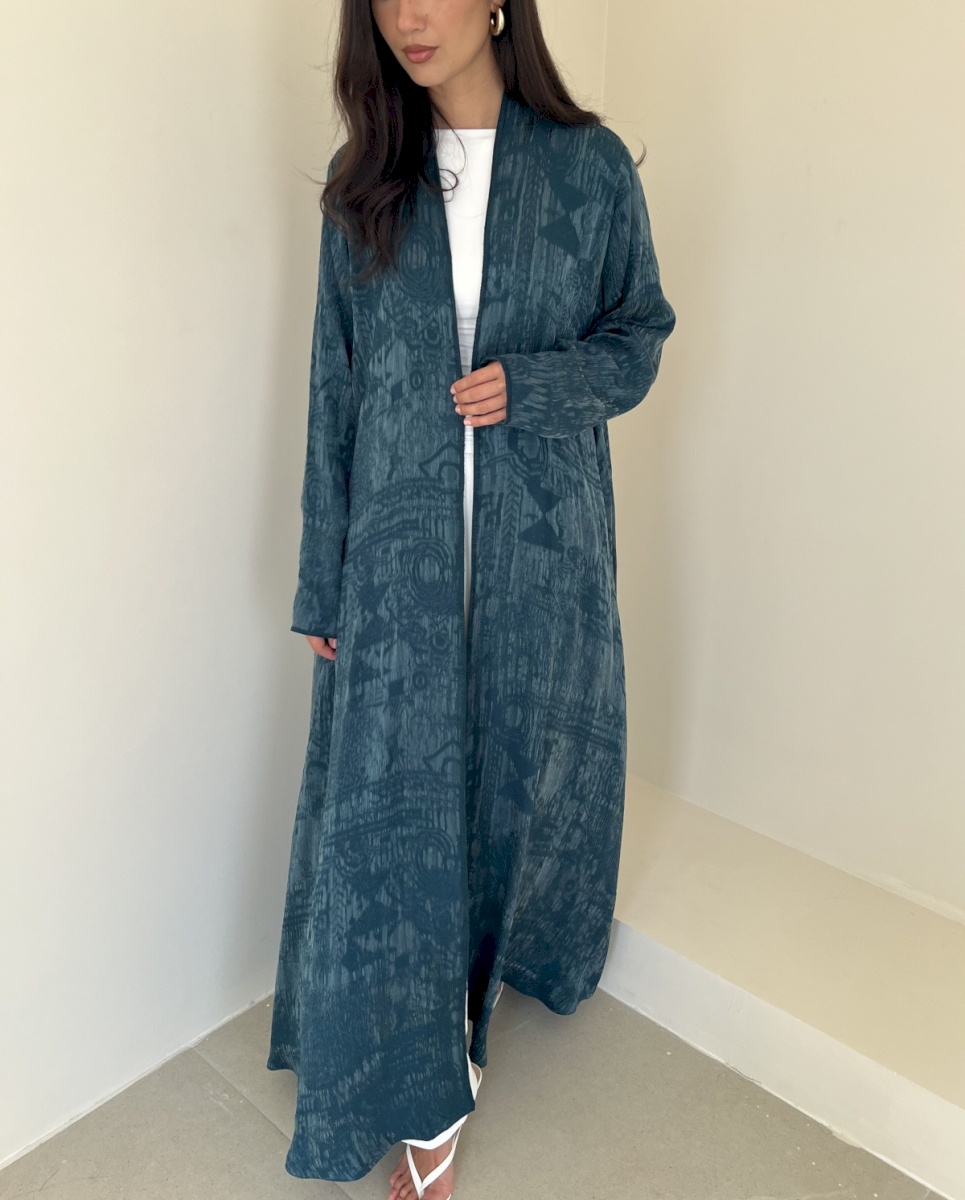 Teal etched cloak