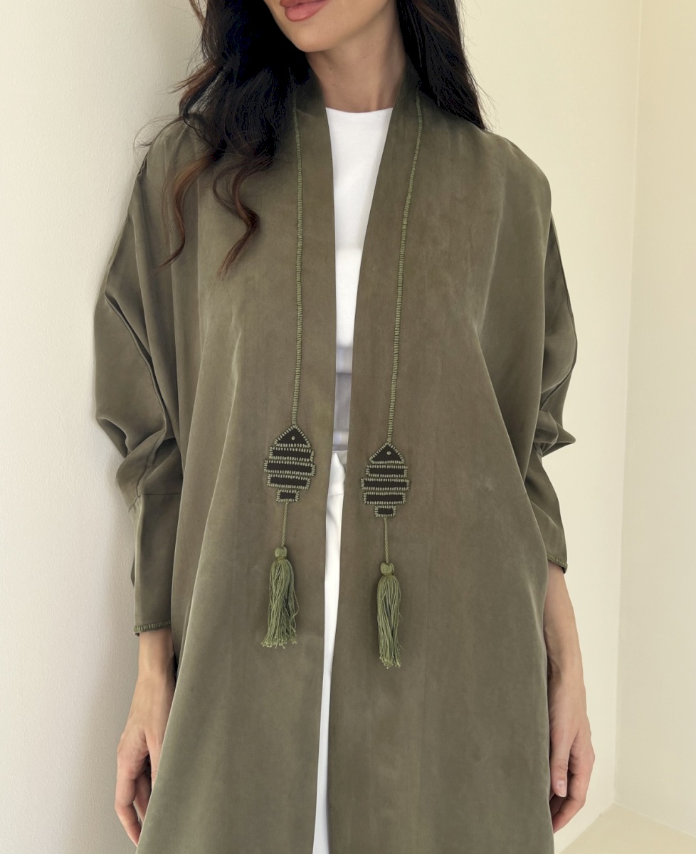 Olive fish tassel cloak