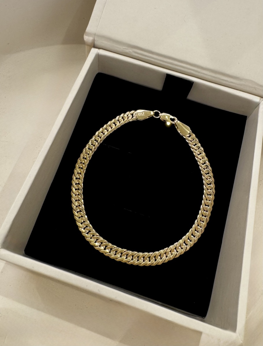 18K YELLOW GOLD THICK CURB BRACELET