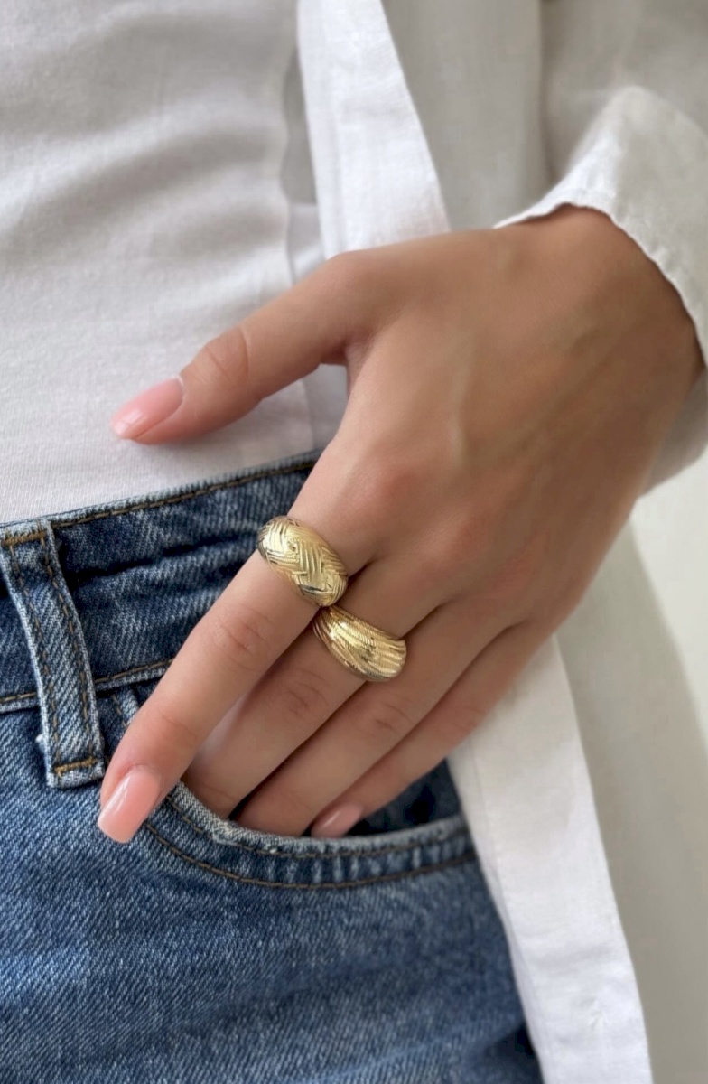 18K YELLOW GOLD MODERN DOME RING