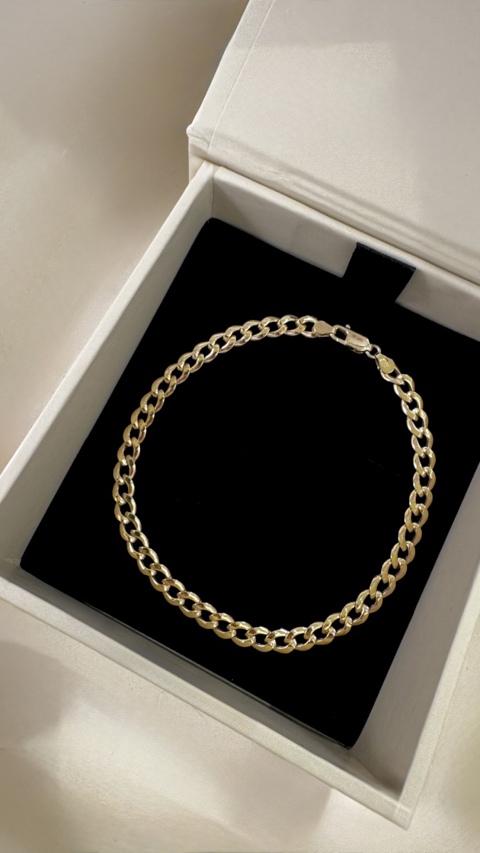 18K YELLOW GOLD CURB BRACELET