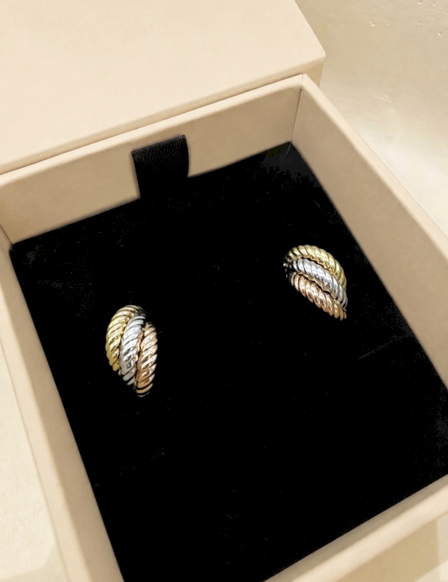 18K Rose, Yellow, & White Gold Modern Earrings