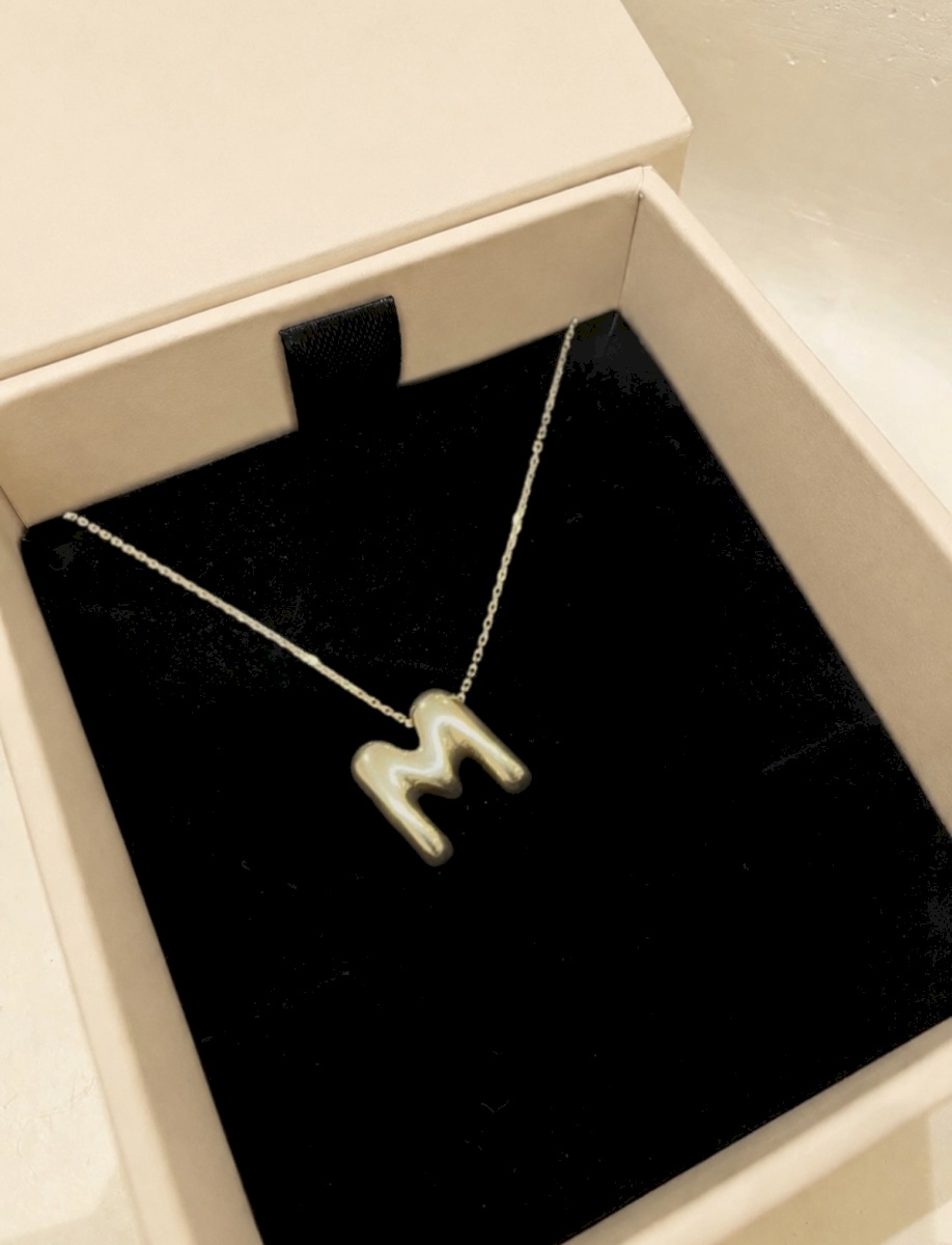18K YELLOW GOLD INITIALS COLLECTION (LETTER M) NECKLACE