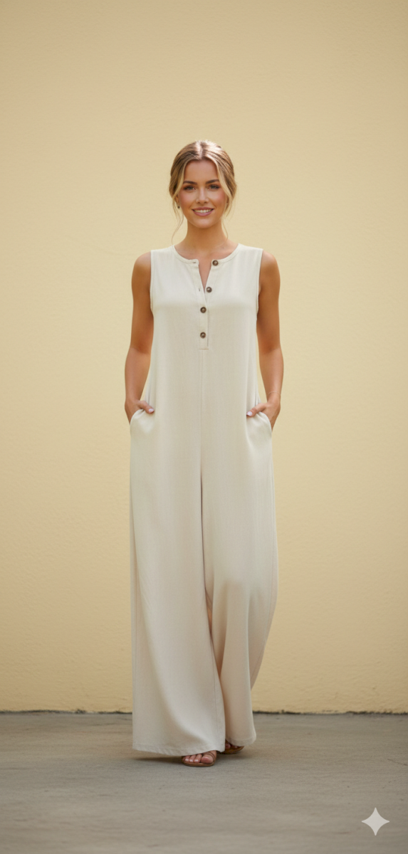 Metallic Jumpsuit / Beige