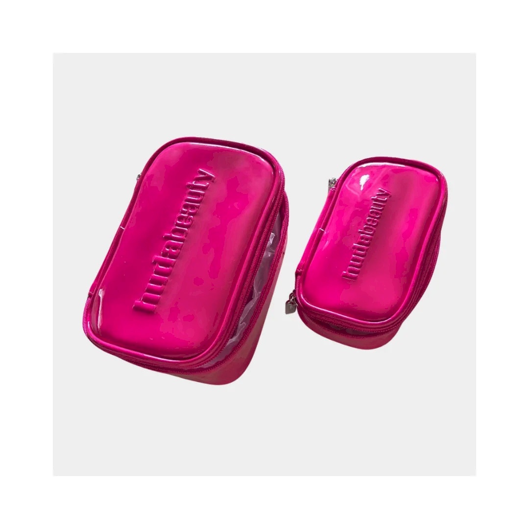 huda beauty pink makeup bag set - 2pc