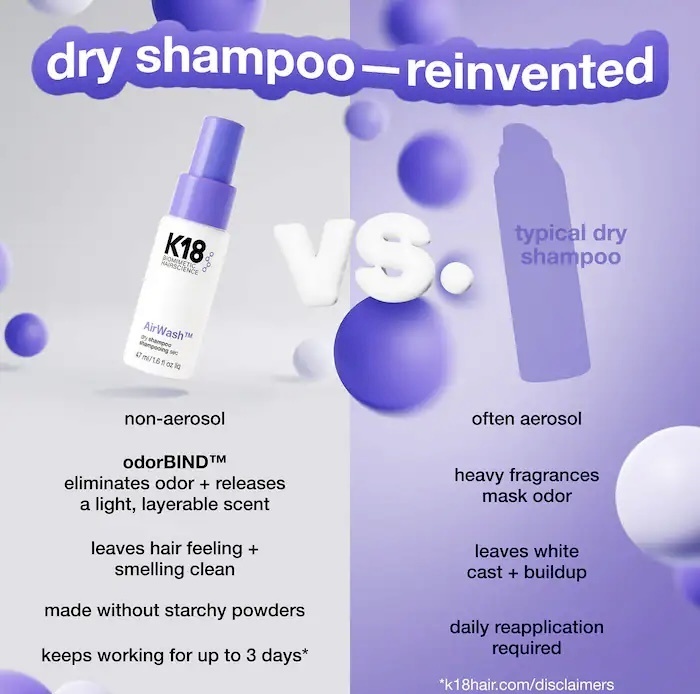 k18 air wash dry shampoo