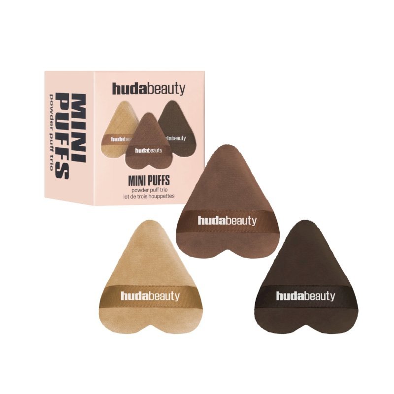 huda beauty mini puffs powder puff trio