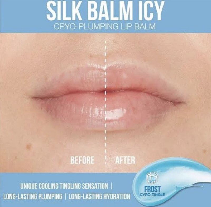 HUDA BEAUTY SILK BALM ICY CRYO-PLUMPING LIP BALM 3ML