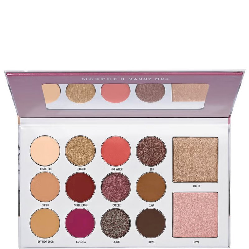 Morphe x Manny MUA Glam eyeshadow and highlighter palette