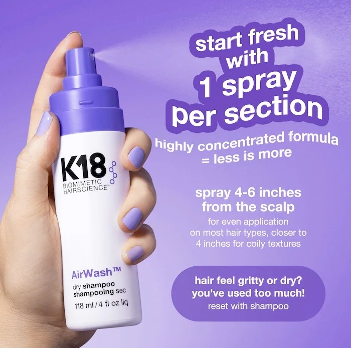 k18 air wash dry shampoo
