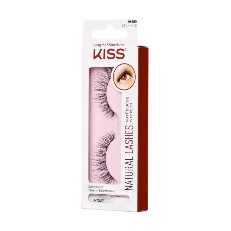Kiss Natural Eyelashes with 1g Gel Stunning KEH03C 2 Eyelashes