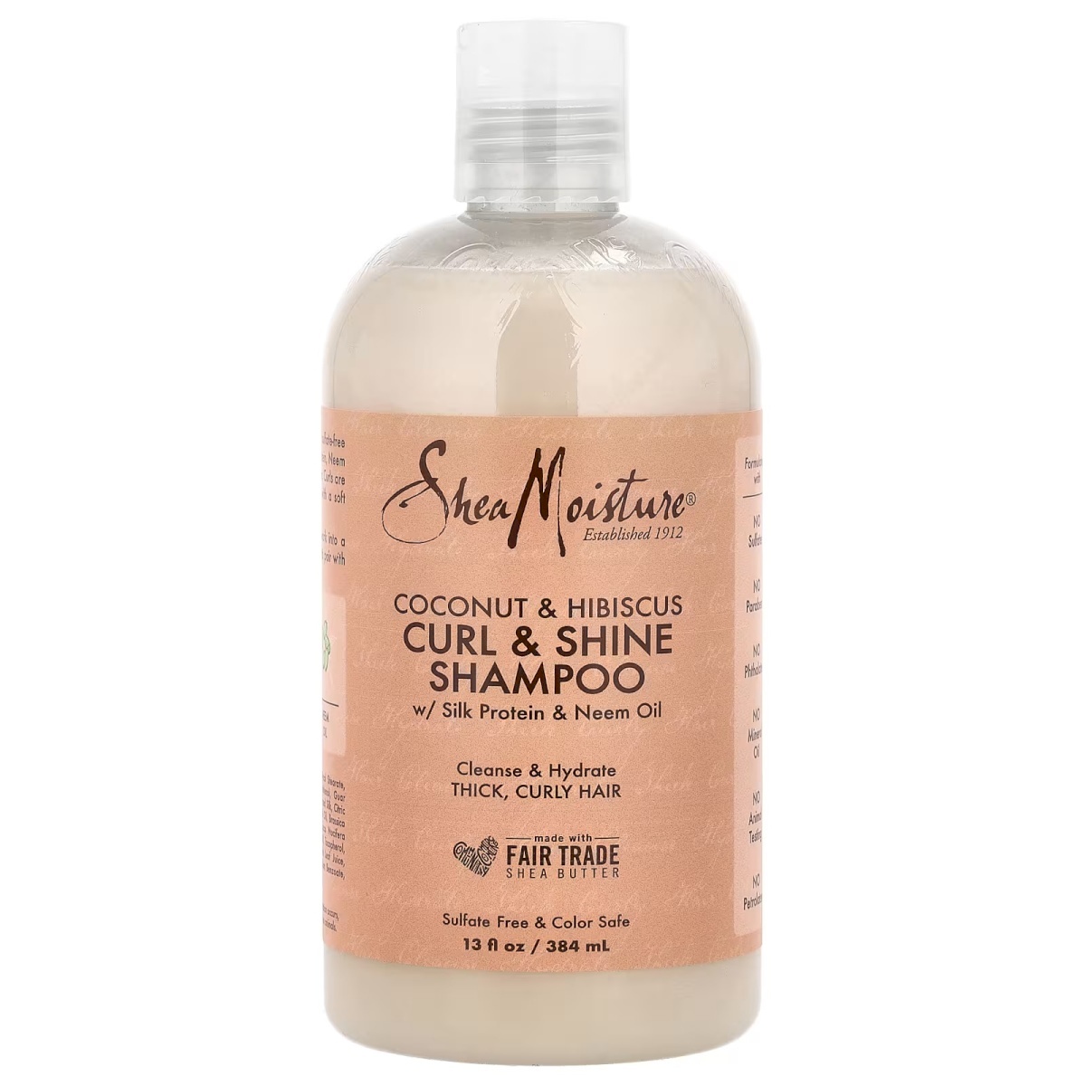 Shea moisture Curl & Shine Shampoo, Coconut & Hibiscus, Thick, Curly Hair 384 ml