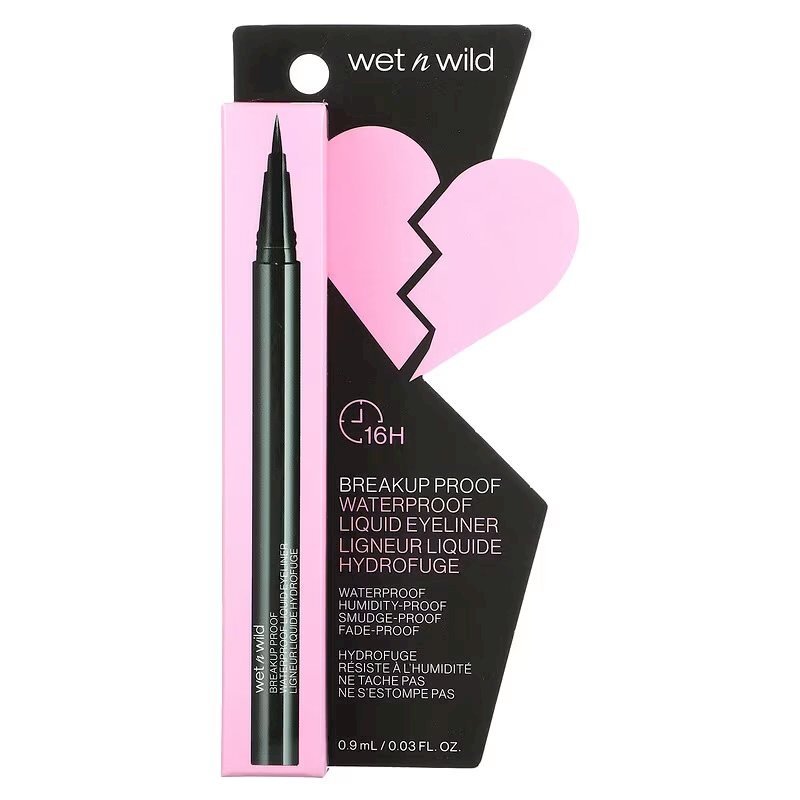 Wet n Wild Breakup Proof Waterproof Liquid Eyeliner (Ultra Black)