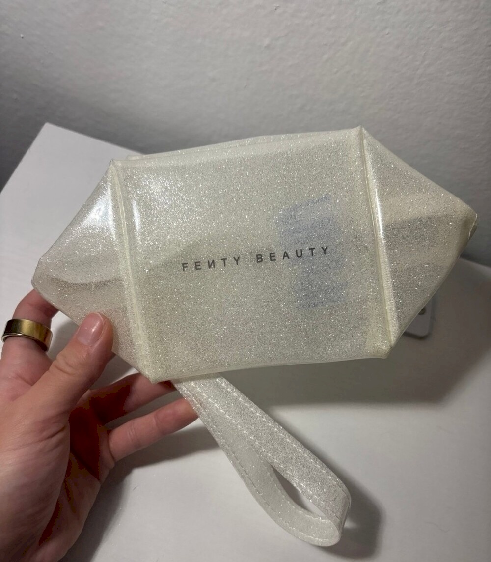 Fenty beauty glitter clear white pouch