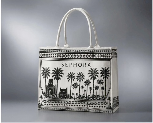 Sephora black & white printed caba tote 816877