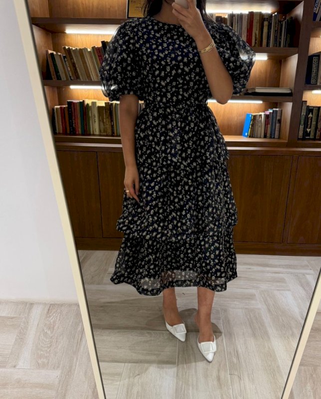 Noon flower black dress 4 090