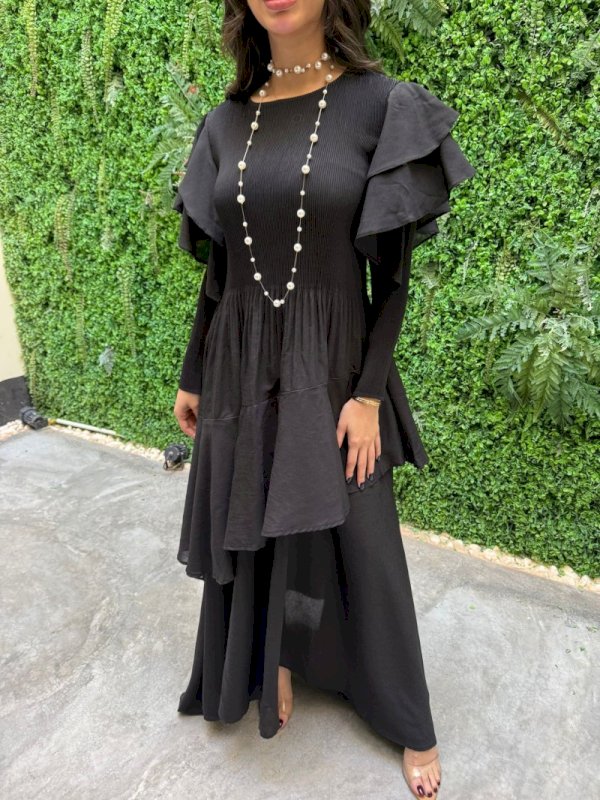 Black ruffles dress 5 122