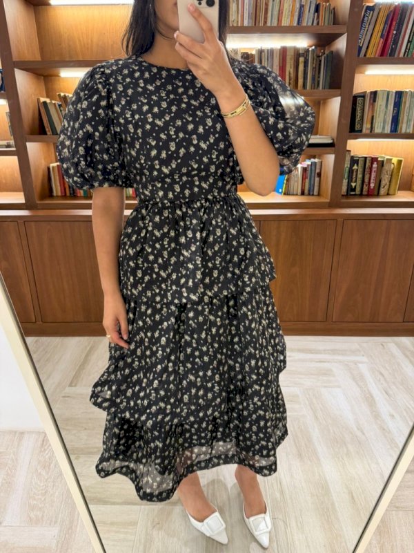 Noon flower black dress 4 090