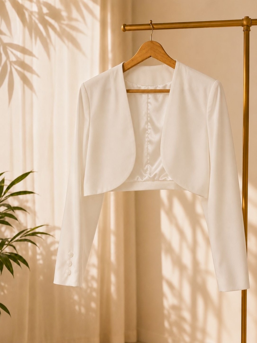 Cropped jacket in white 6 021