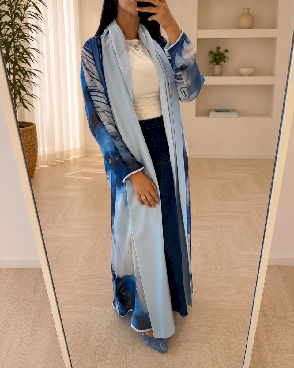 Two way blue abaya 6 006