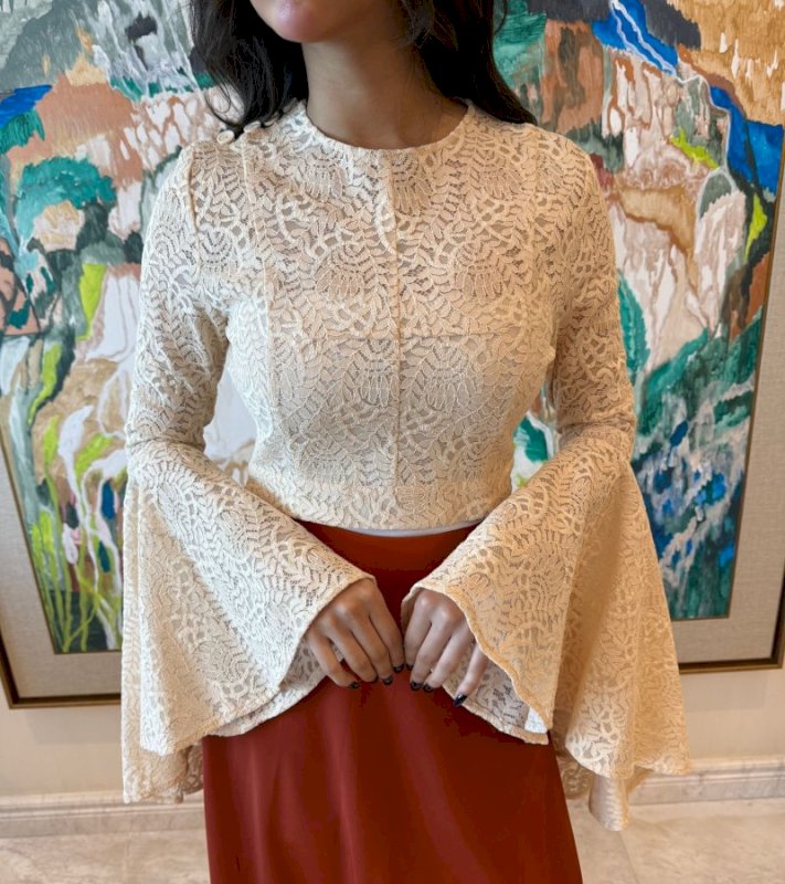 Lace creamy crop top 3 148