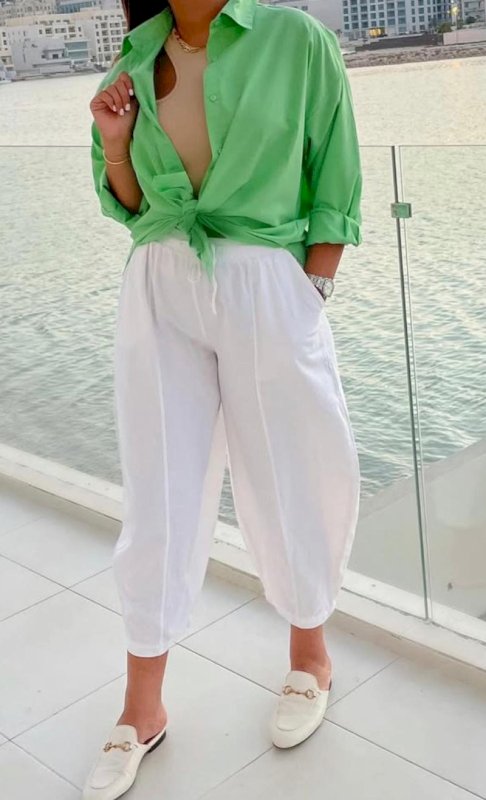 White linen Pants 1 097