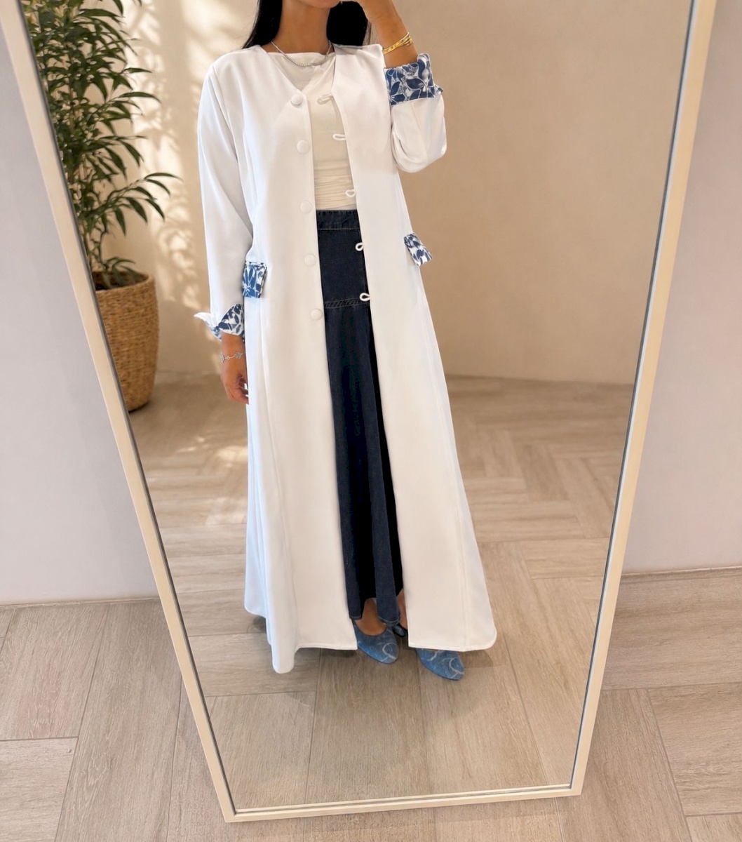 White x blue lace trench abaya 6 026