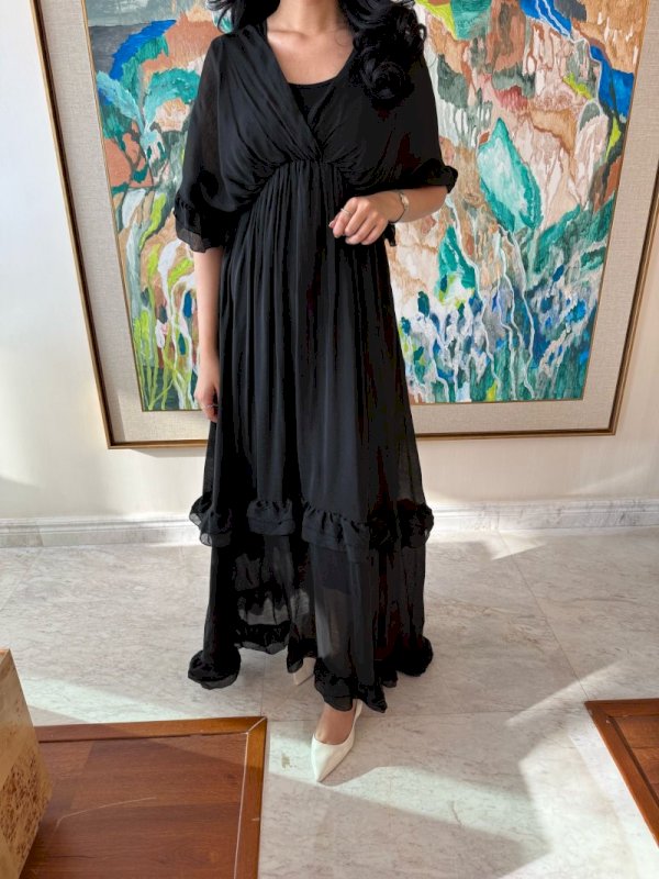 Ruffles beach dress in black 5 107