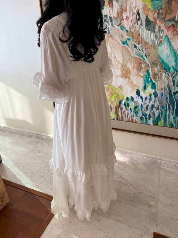 Ruffles beach dress in white 5 106