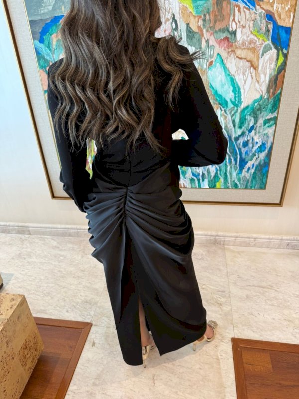 Front knot dress in black 5 138