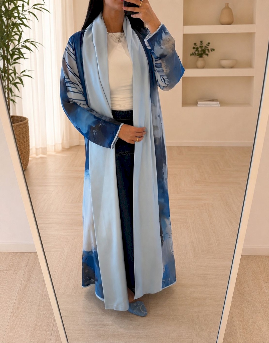Two way blue abaya 6 006