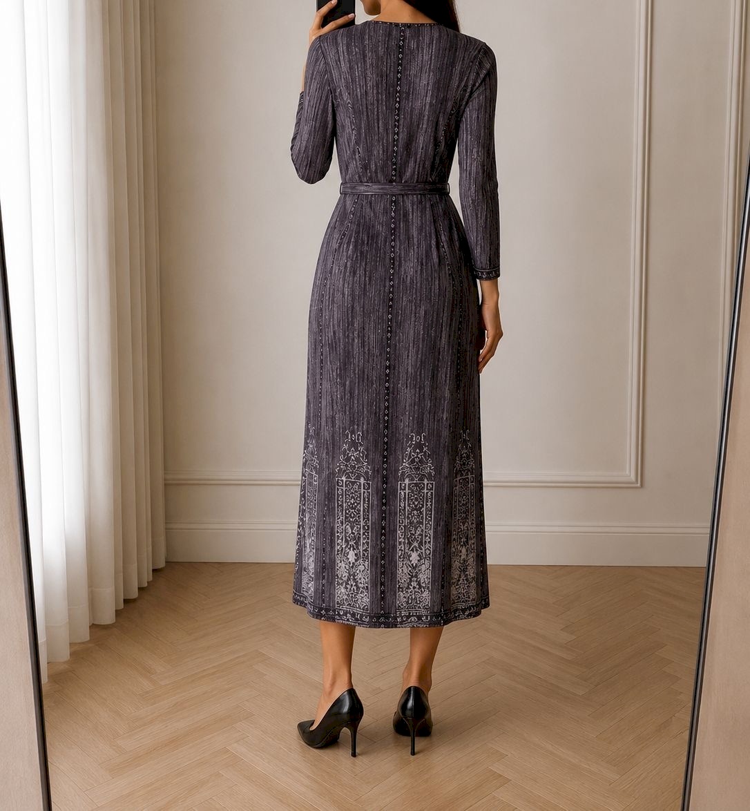 Grey x grey pleats dress 6 014