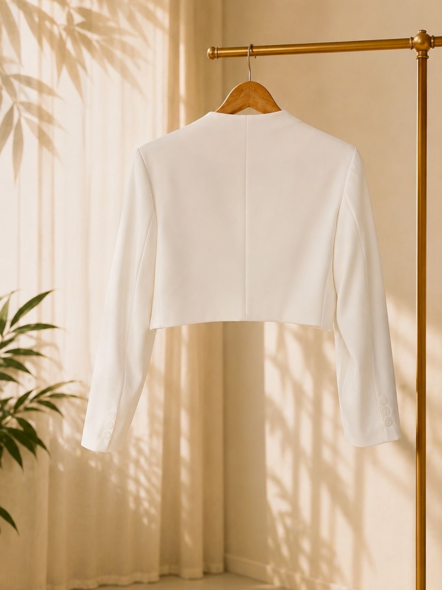 Cropped jacket in white 6 021