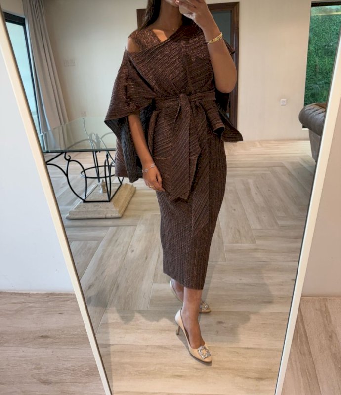 Brown shimmer dress 2025 006