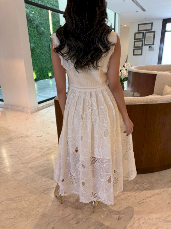 Off white embroidered florals dress 4 117