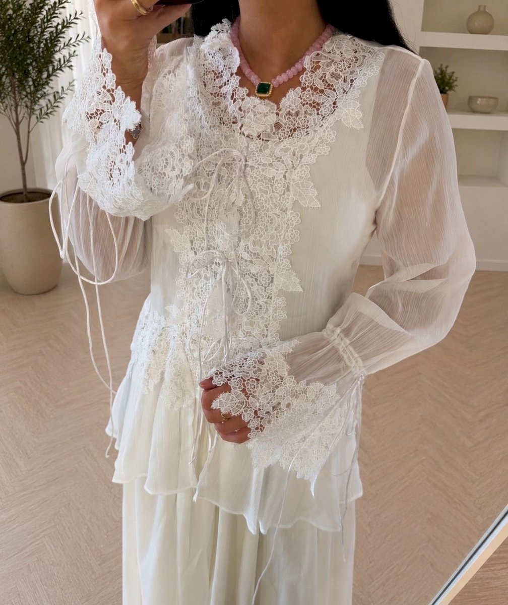 Chiffon lace top 6 018