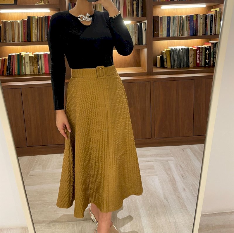 Top & skirt in bronze set 2 319