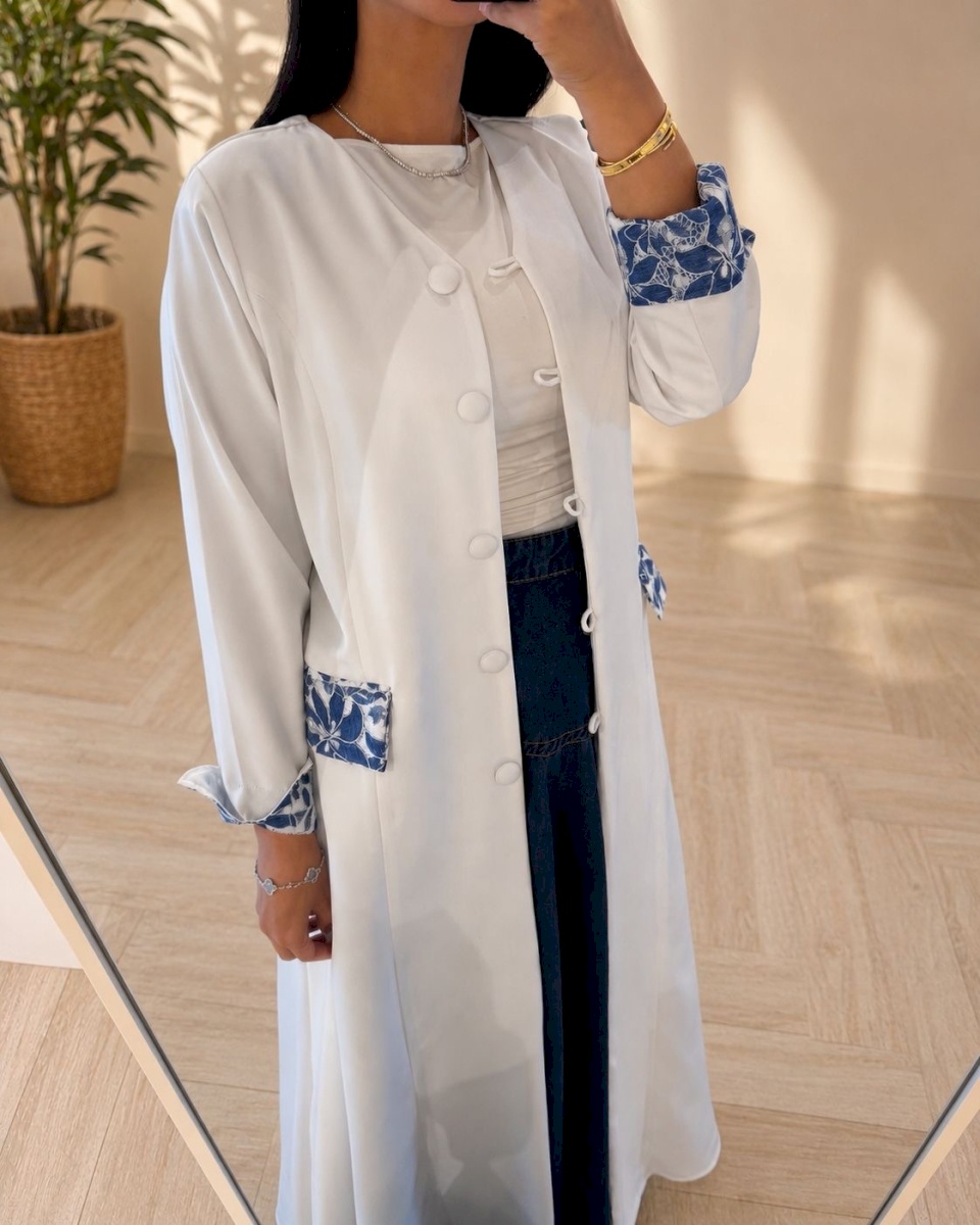 White x blue lace trench abaya 6 026