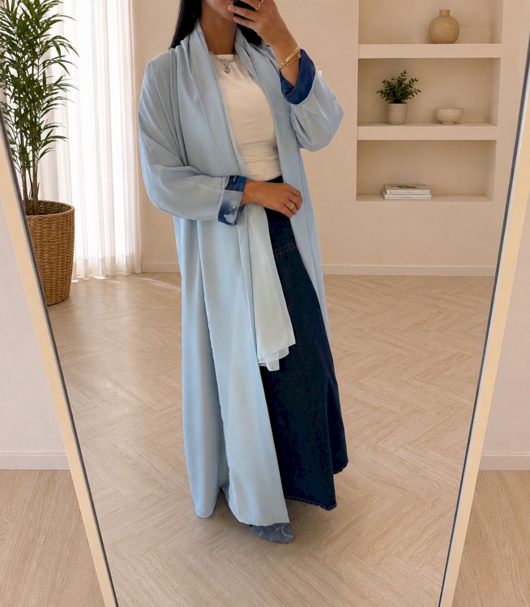 Two way blue abaya 6 006