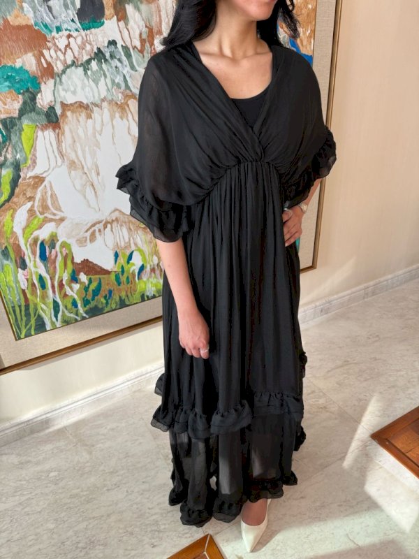 Ruffles beach dress in black 5 107